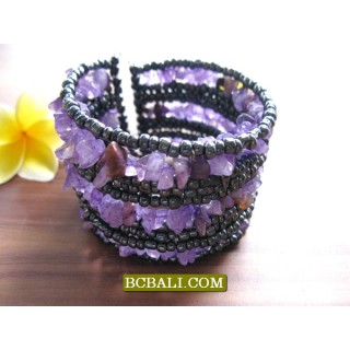 Beads Stones Cuff Bracelets Ethnic Women Fashion